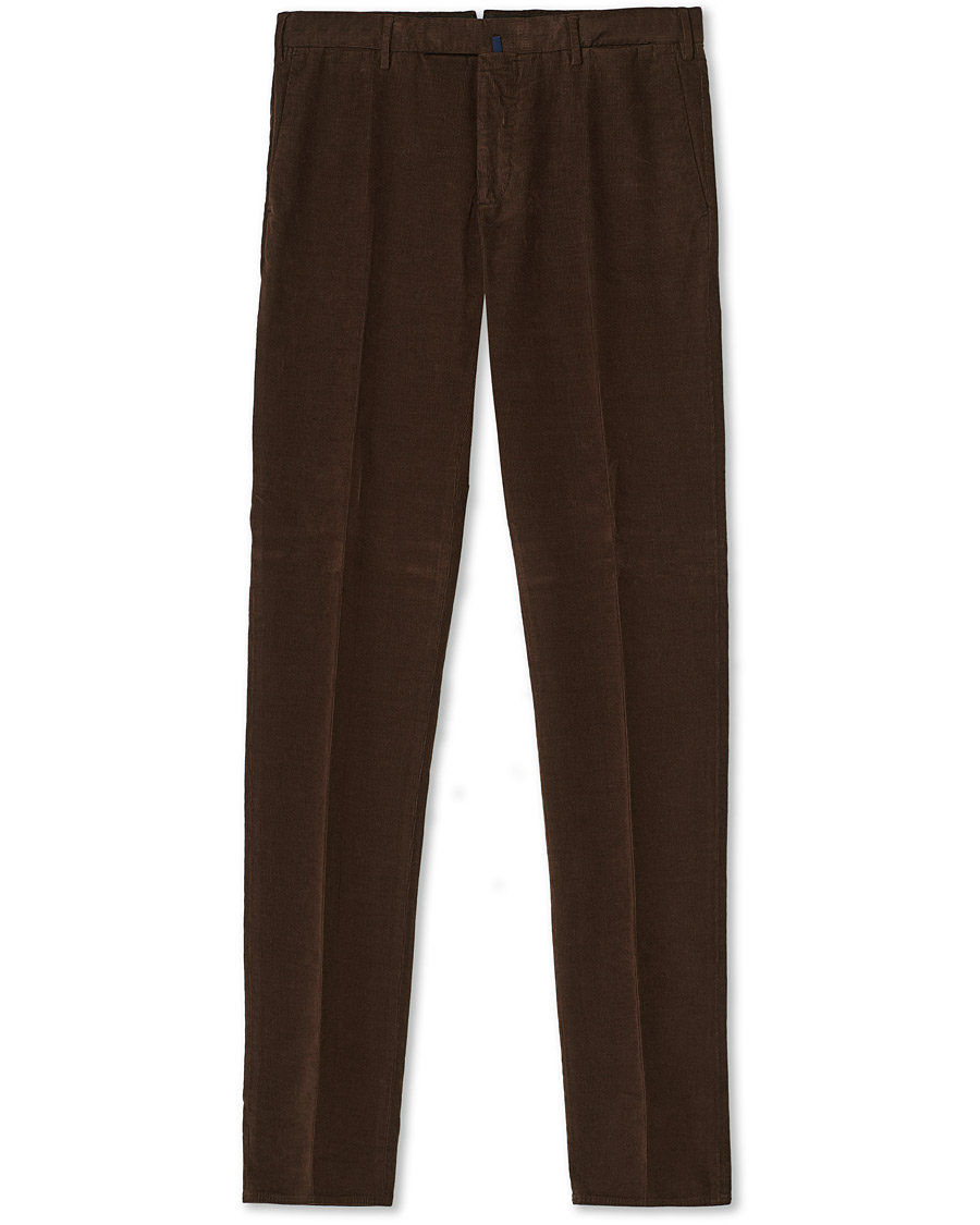 Hombres | Pantalones | Incotex | Slim Fit Corduroy Trousers Dark Brown