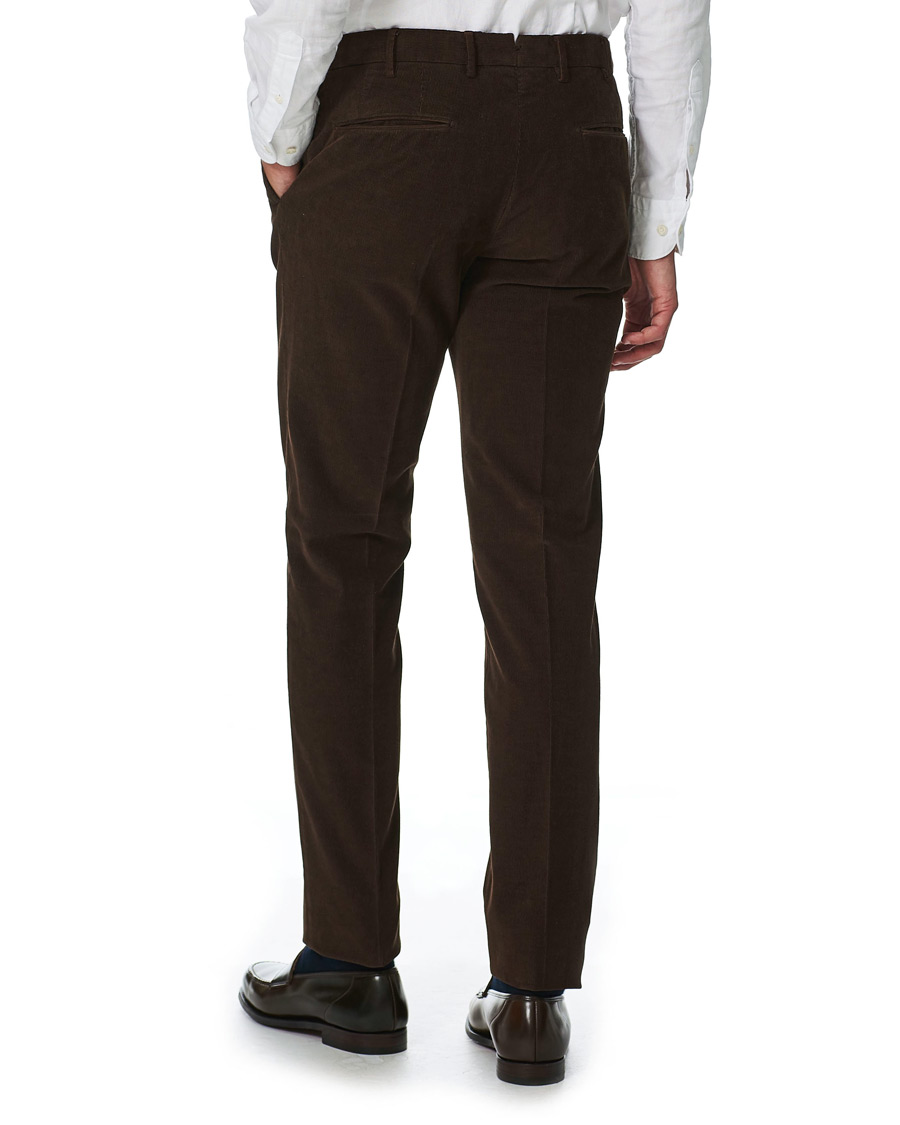 Hombres | Pantalones | Incotex | Slim Fit Corduroy Trousers Dark Brown