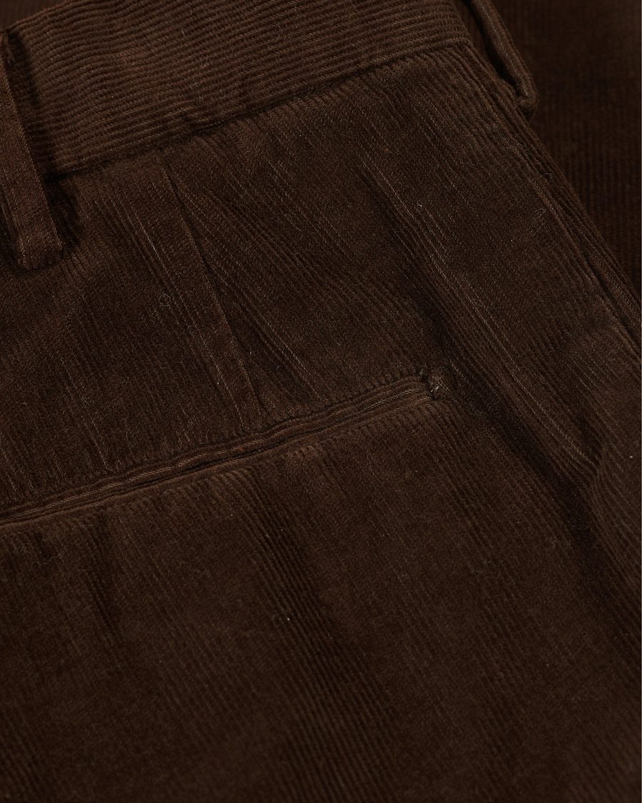 Hombres | Pantalones | Incotex | Slim Fit Corduroy Trousers Dark Brown
