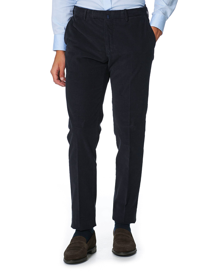 Hombres | Pantalones | Incotex | Slim Fit Corduroy Trousers Navy