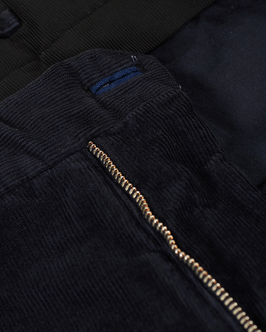 Hombres | Pantalones | Incotex | Slim Fit Corduroy Trousers Navy