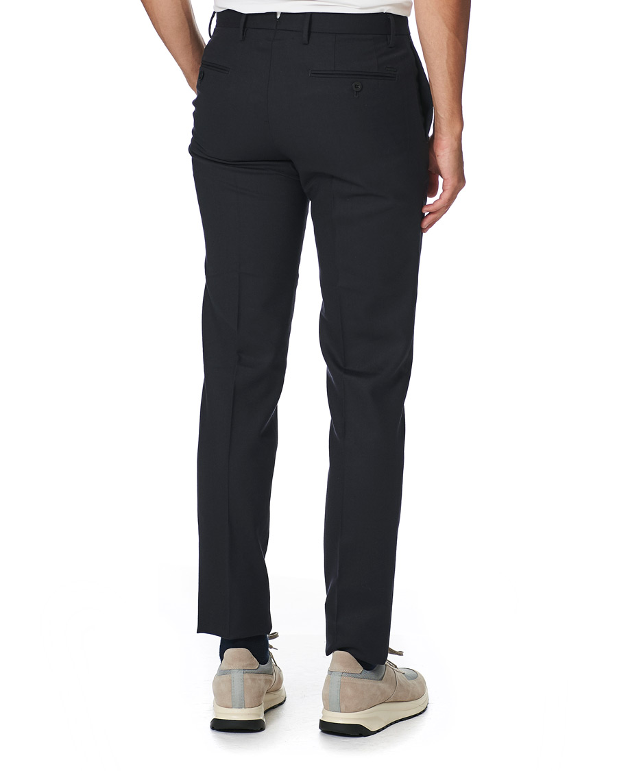 Hombres | Pantalones | Incotex | Slim Fit Washable Flannel Trousers Navy