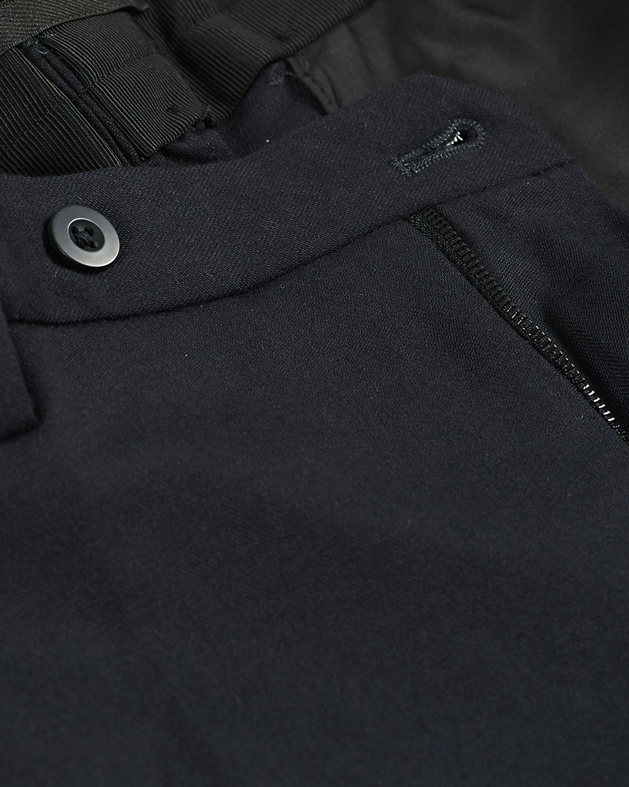 Hombres | Pantalones | Incotex | Slim Fit Washable Flannel Trousers Navy