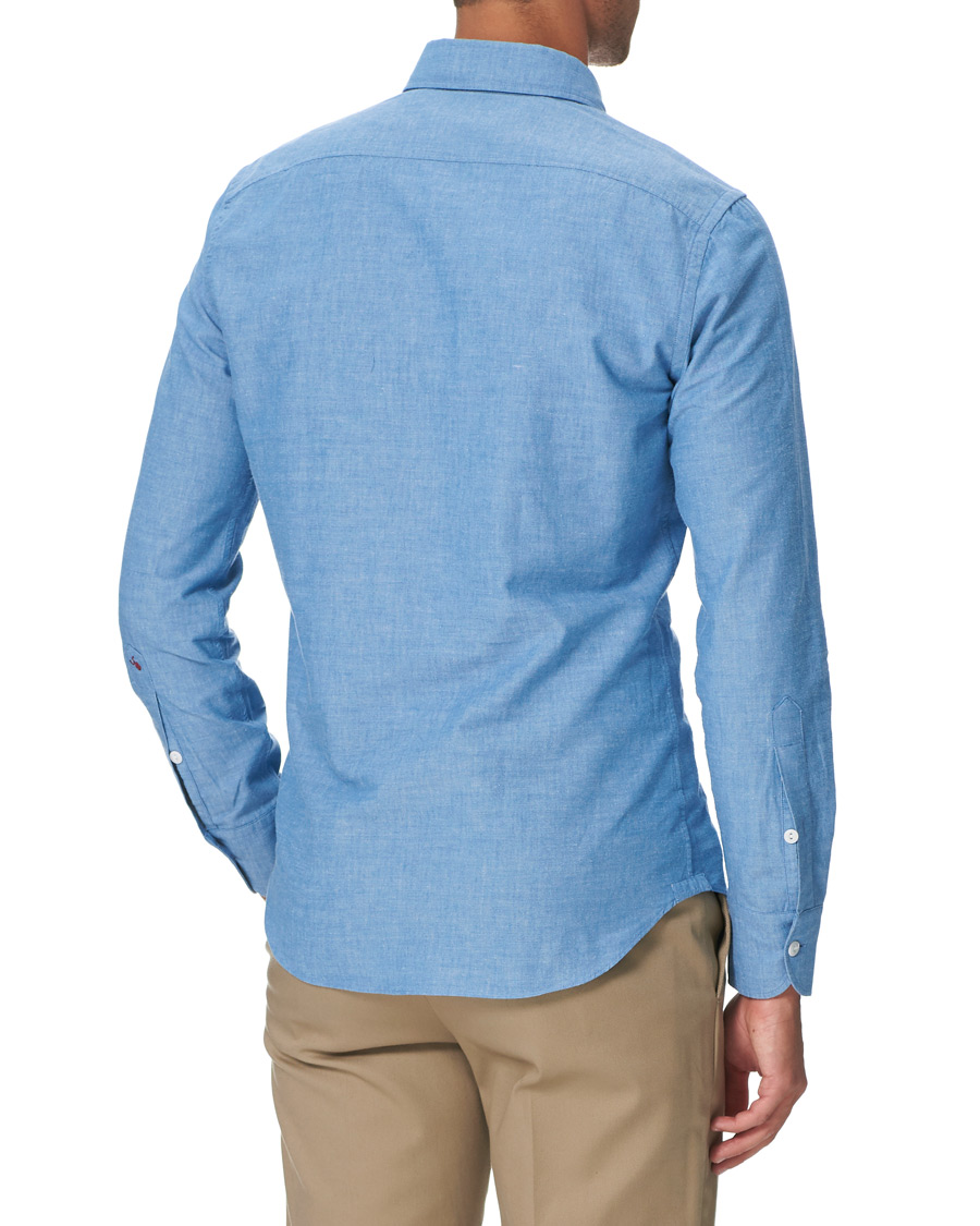 Hombres | Camisas | Slowear | Winter Chambray Double Pocket Shirt Light Blue