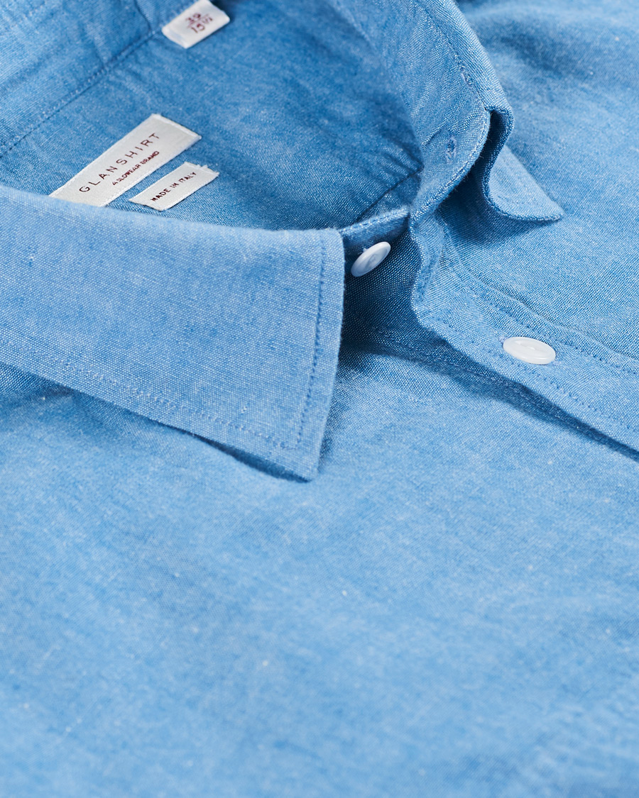 Hombres | Camisas | Slowear | Winter Chambray Double Pocket Shirt Light Blue