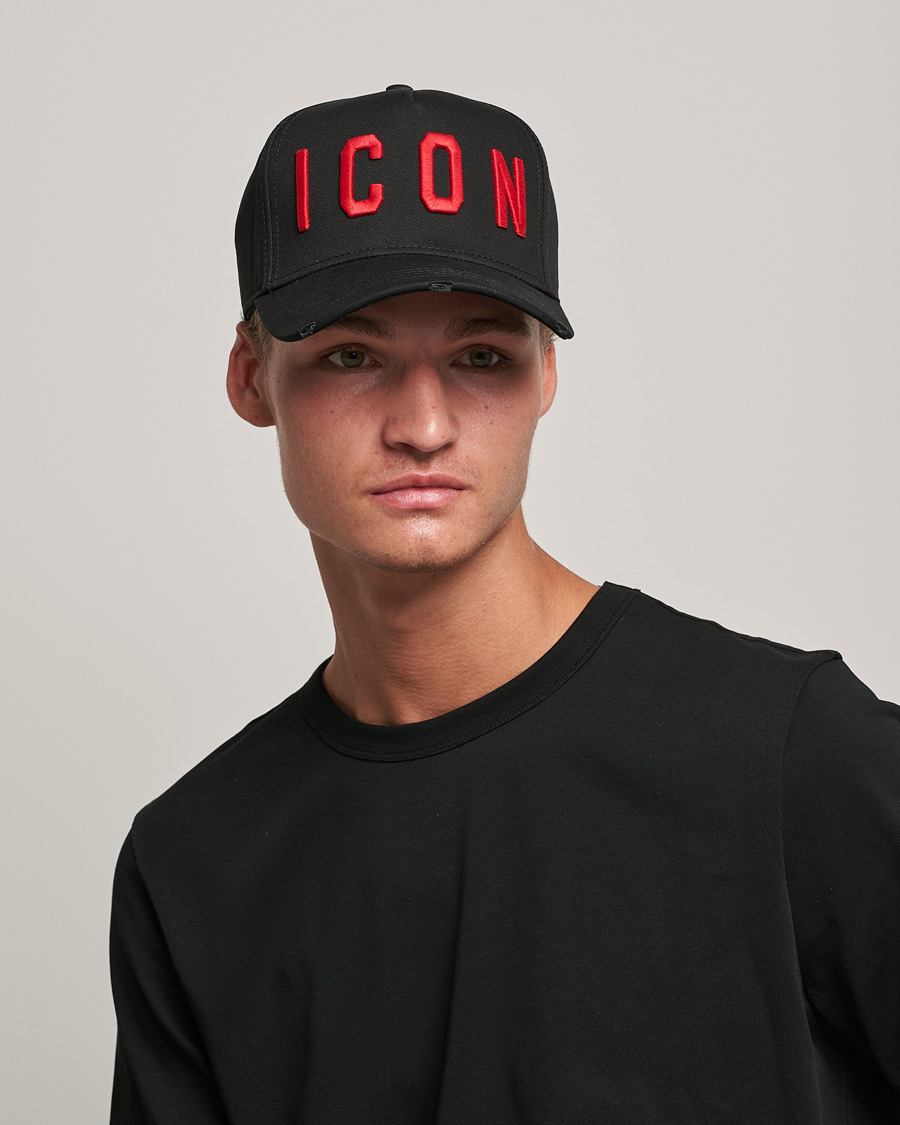 Hombres | Dsquared2 Icon Baseball Cap Black/Red | Dsquared2 | Icon Baseball Cap Black/Red