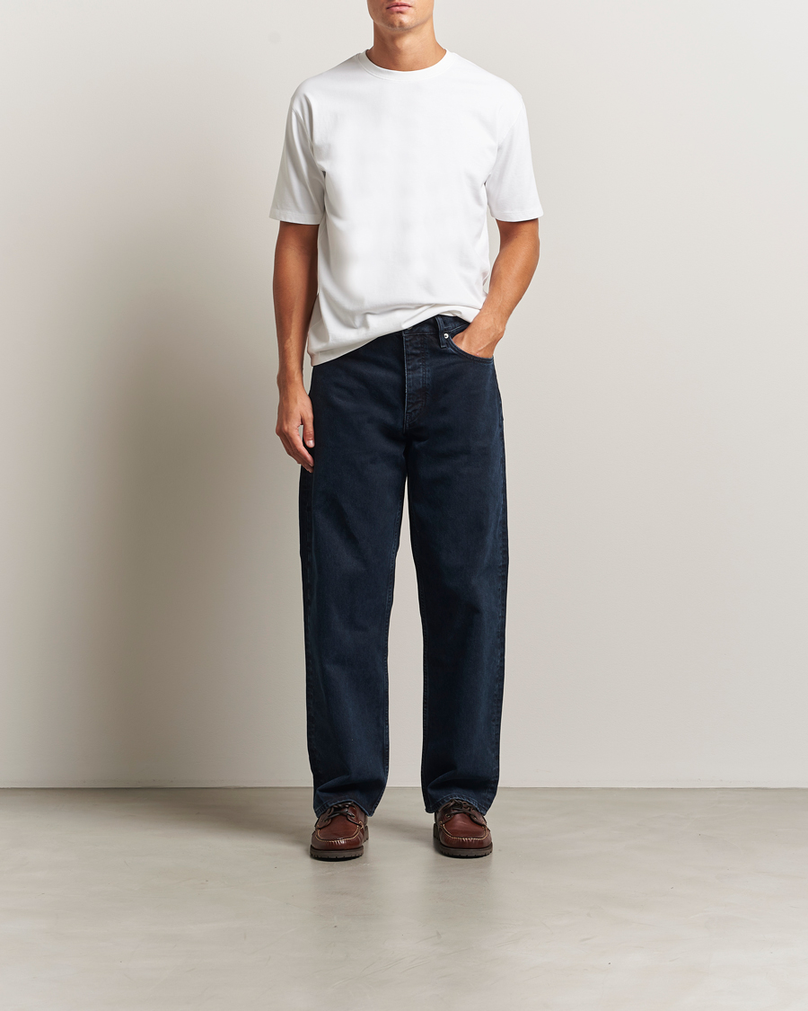 Hombres | Camisetas | Drake's | Short Sleeve Hiking T-Shirt White