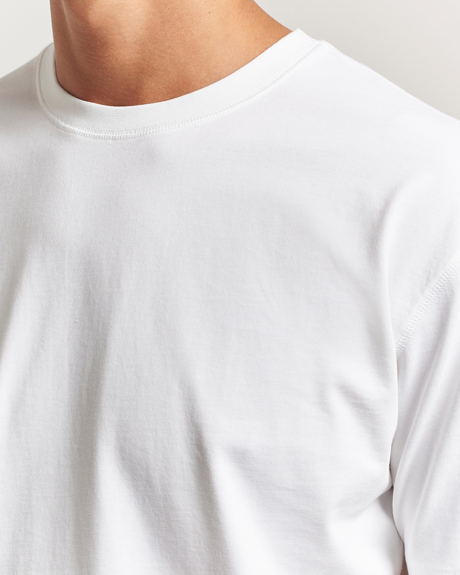 Hombres | Camisetas | Drake's | Short Sleeve Hiking T-Shirt White
