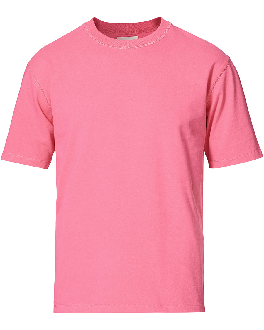 Hombres | Camisetas | Drake's | Cotton Crew Neck Hiking Tee Fuschia