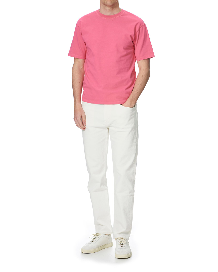Hombres | Camisetas | Drake's | Cotton Crew Neck Hiking Tee Fuschia