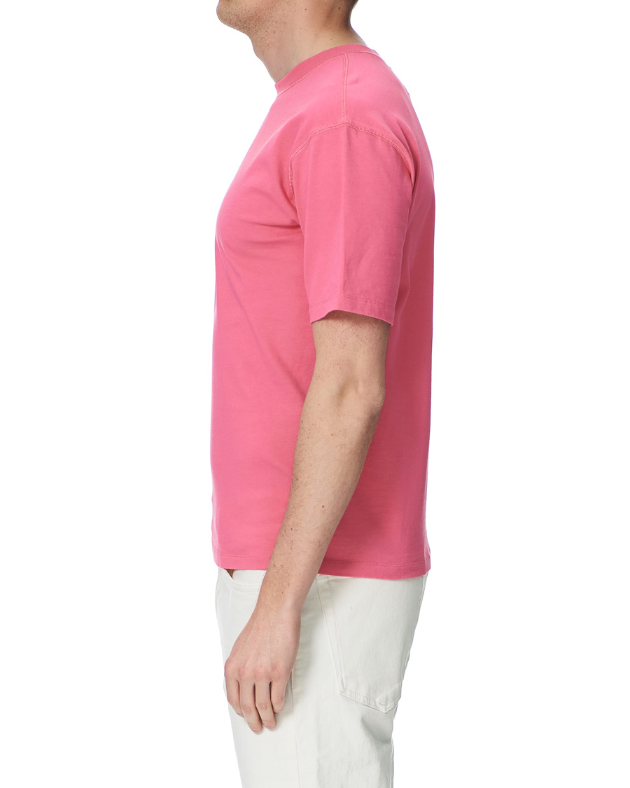 Hombres | Camisetas | Drake's | Cotton Crew Neck Hiking Tee Fuschia