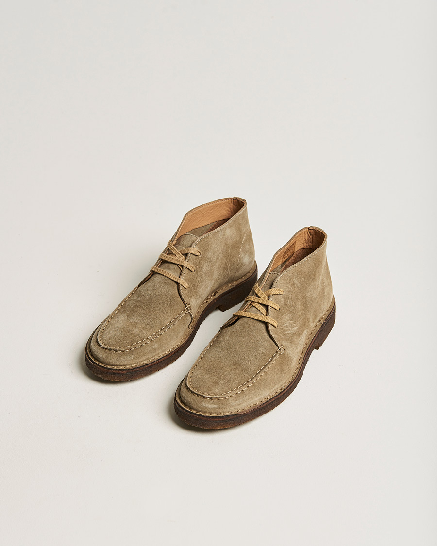 Hombres | Botas | Drake's | Crosby Moc-Toe Suede Chukka Boots Sand