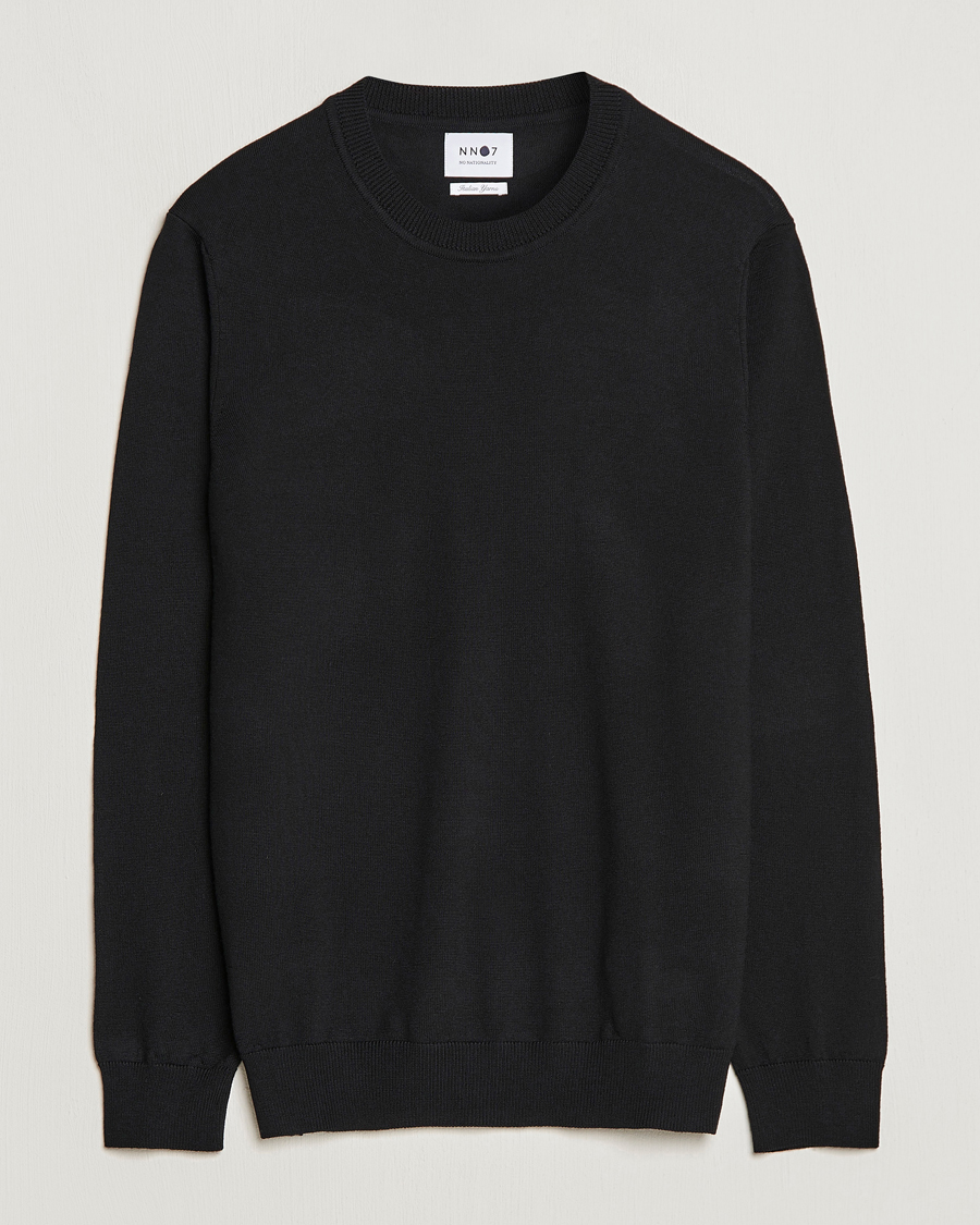 Hombres | Jerséis y prendas de punto | NN07 | Ted Merino Crew Neck Pullover Black