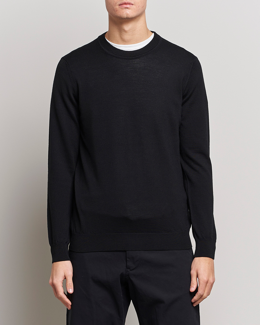 Hombres | Jerséis y prendas de punto | NN07 | Ted Merino Crew Neck Pullover Black