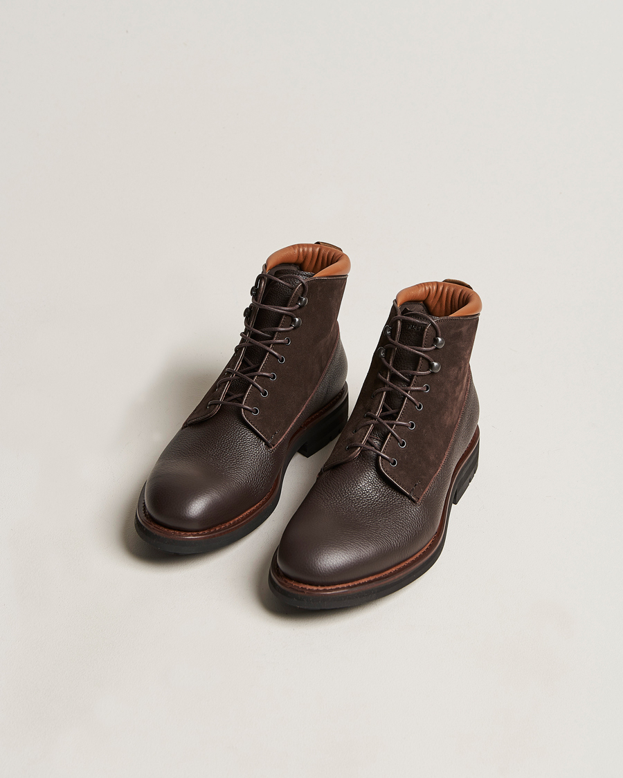 Hombres | Heschung Raphia Leather/Suede Boot Moro/Coffee | Heschung | Raphia Leather/Suede Boot Moro/Coffee