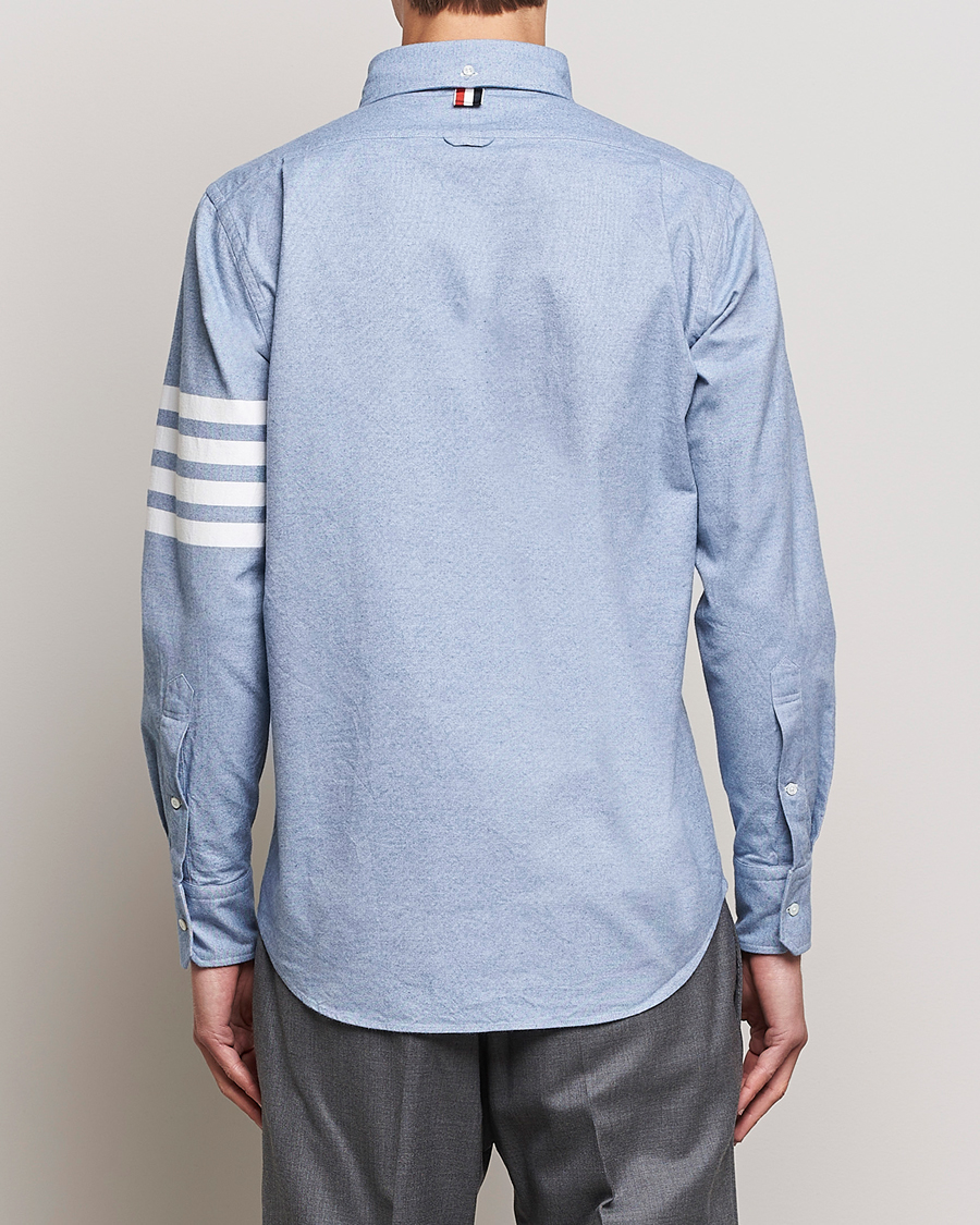 Hombres | Camisas | Thom Browne | 4-Bar Flannel Shirt Light Blue