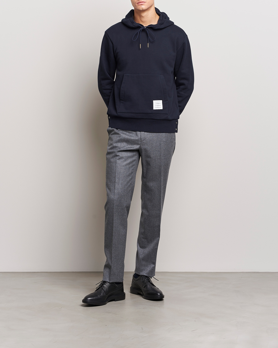 Hombres | Jerséis y prendas de punto | Thom Browne | Back Stripe Hoodie Navy