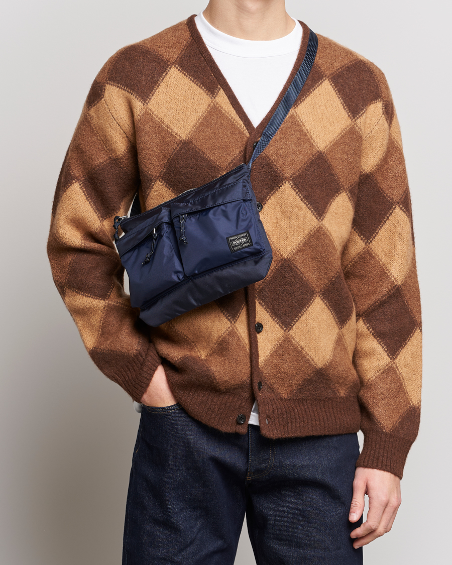 Hombres | Bolsos | Porter-Yoshida & Co. | Force Small Shoulder Bag Navy Blue
