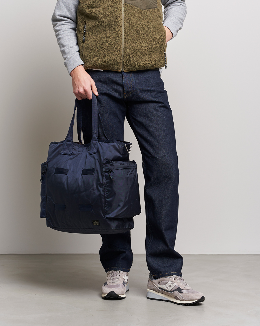 Hombres | Bolsos tote | Porter-Yoshida & Co. | Force 2Way Tote Bag Navy Blue