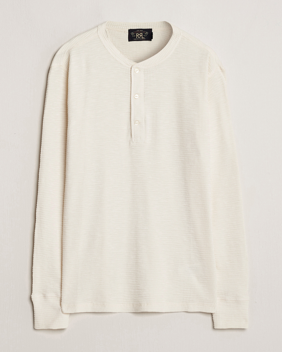 Hombres | Camisetas | RRL | Long Sleeve Henley Paper White