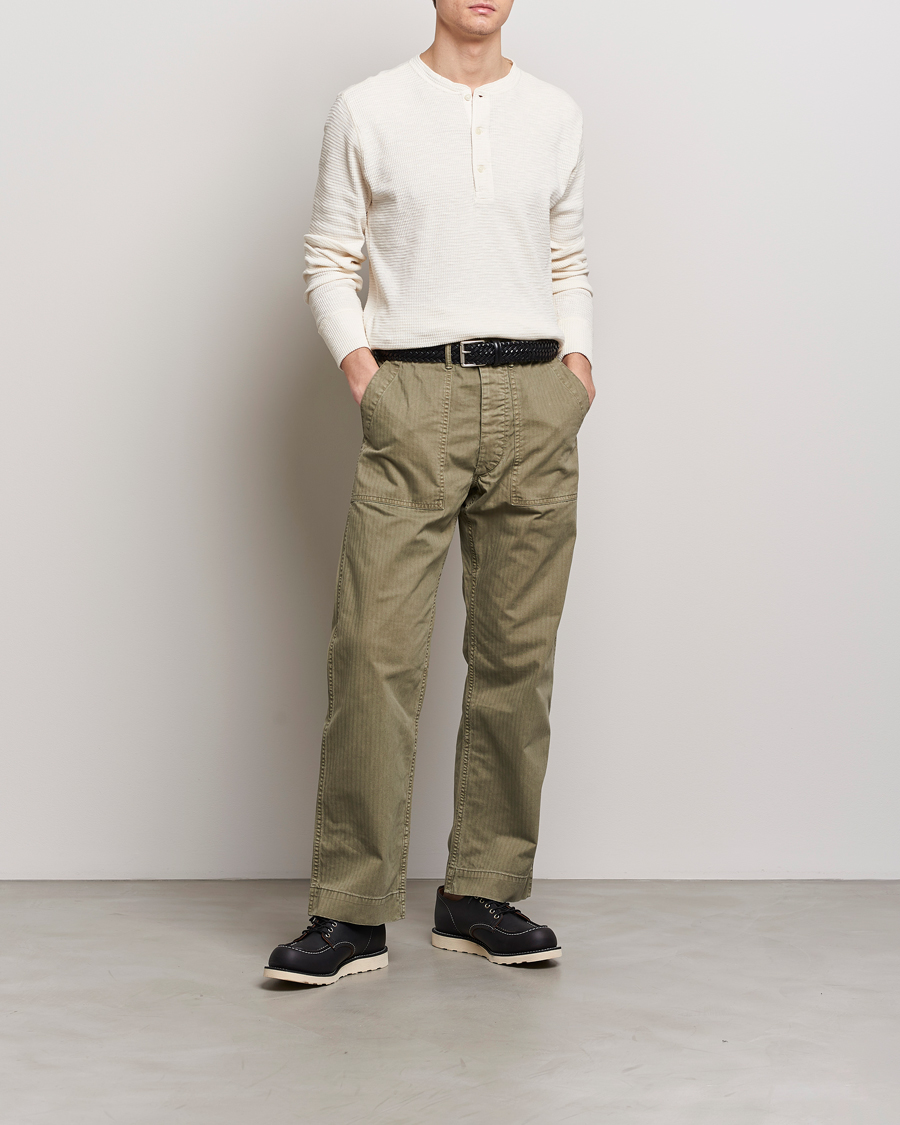 Hombres | Camisetas | RRL | Long Sleeve Henley Paper White
