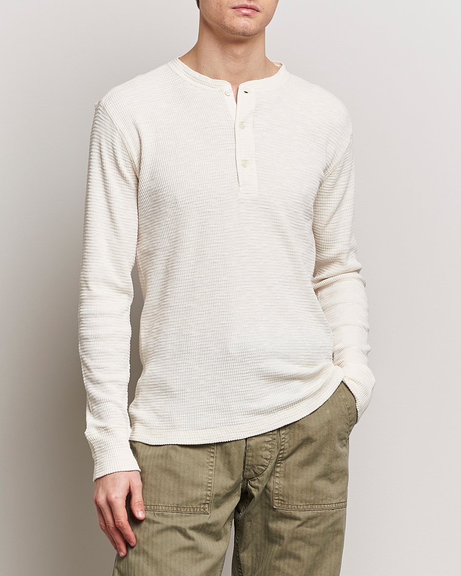 Hombres | Camisetas | RRL | Long Sleeve Henley Paper White