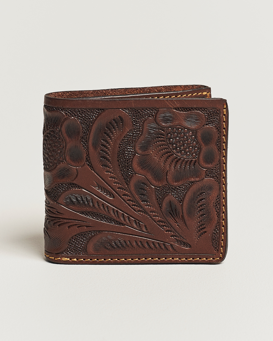 Hombres | RRL Embossed Billfold Wallet Dark Brown | RRL | Embossed Billfold Wallet Dark Brown