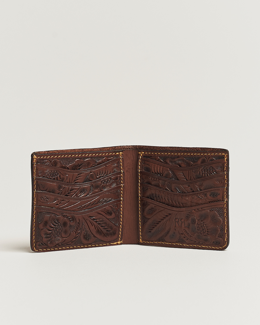 Hombres | RRL Embossed Billfold Wallet Dark Brown | RRL | Embossed Billfold Wallet Dark Brown