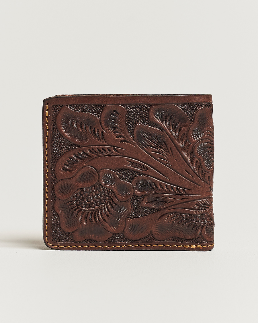 Hombres | RRL Embossed Billfold Wallet Dark Brown | RRL | Embossed Billfold Wallet Dark Brown
