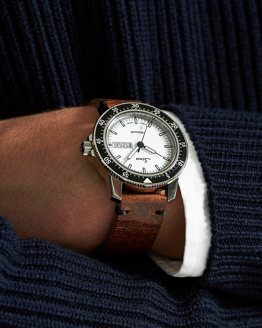 Hombres | Fine watches | Sinn | 104 I W Pilot Watch 41mm Leather Strap White