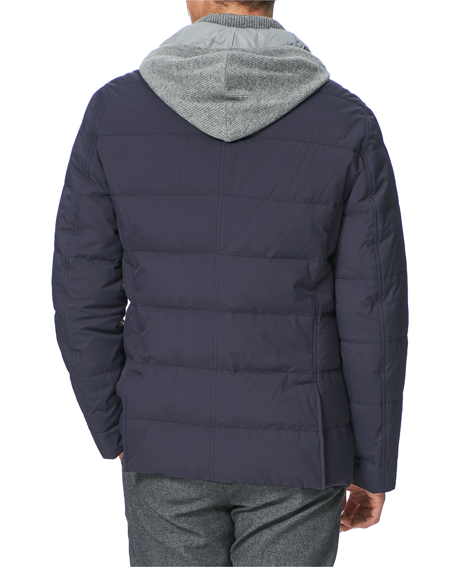 Hombres | Abrigos y chaquetas | Brunello Cucinelli | Cashmere Lined Hooded Jacket Navy
