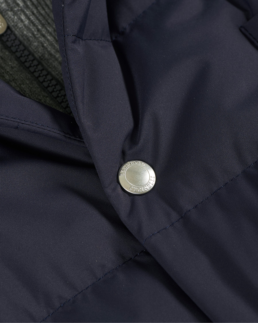 Hombres | Abrigos y chaquetas | Brunello Cucinelli | Cashmere Lined Hooded Jacket Navy