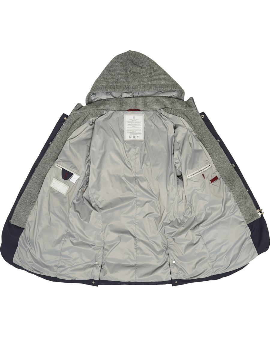 Hombres | Abrigos y chaquetas | Brunello Cucinelli | Cashmere Lined Hooded Jacket Navy