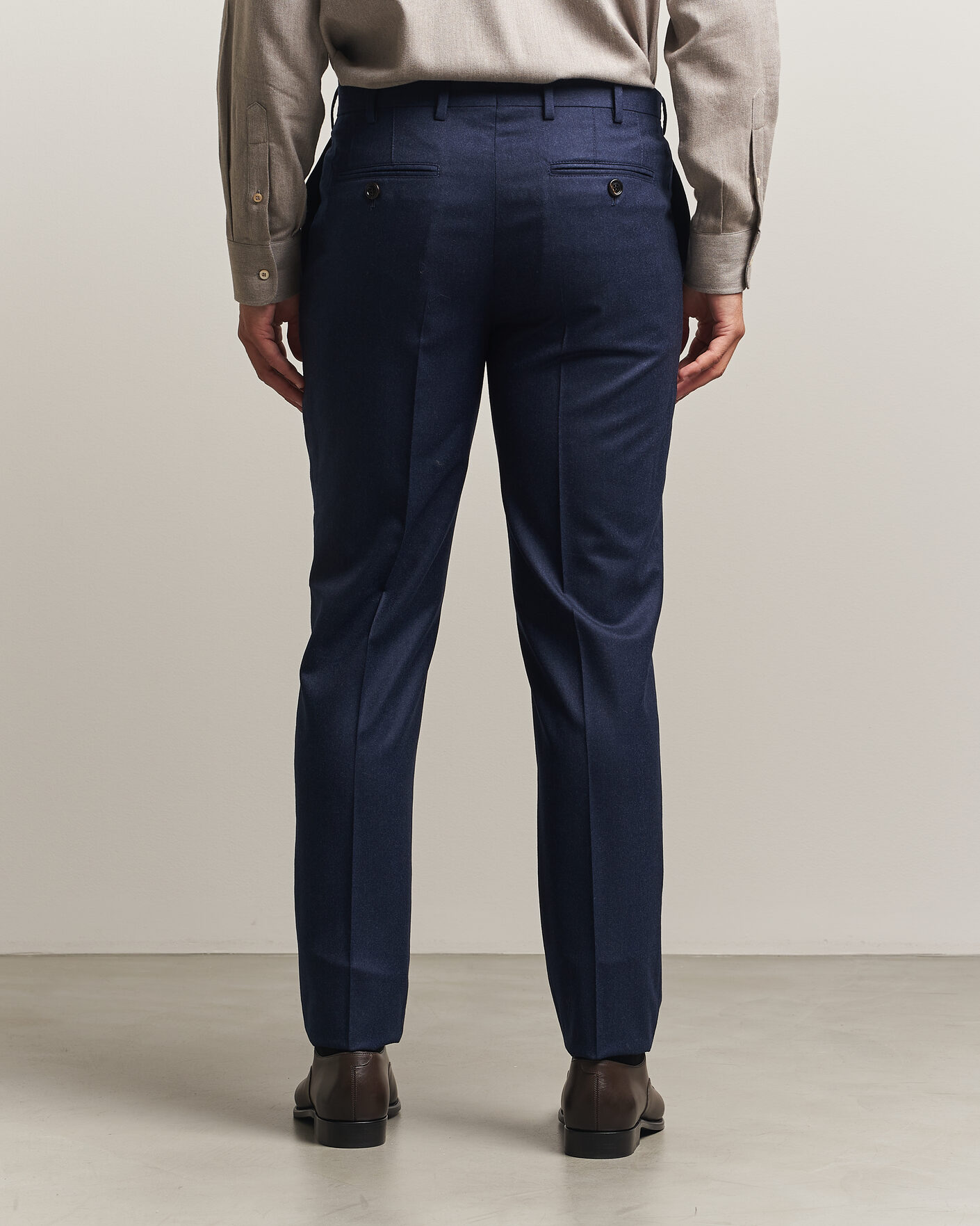 Hombres | Pantalones | Brunello Cucinelli | Slim Fit Flannel Trousers Navy