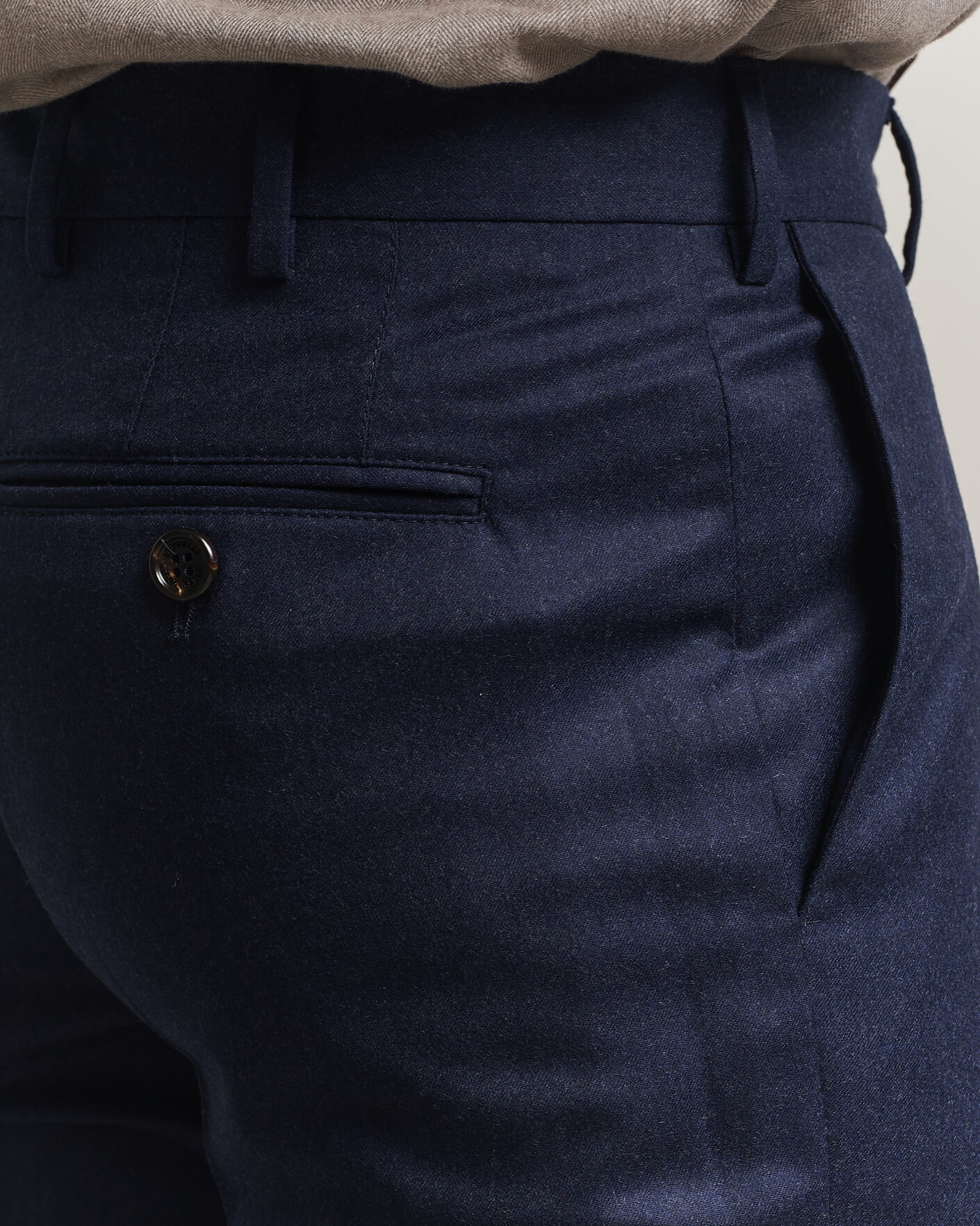 Hombres | Pantalones | Brunello Cucinelli | Slim Fit Flannel Trousers Navy