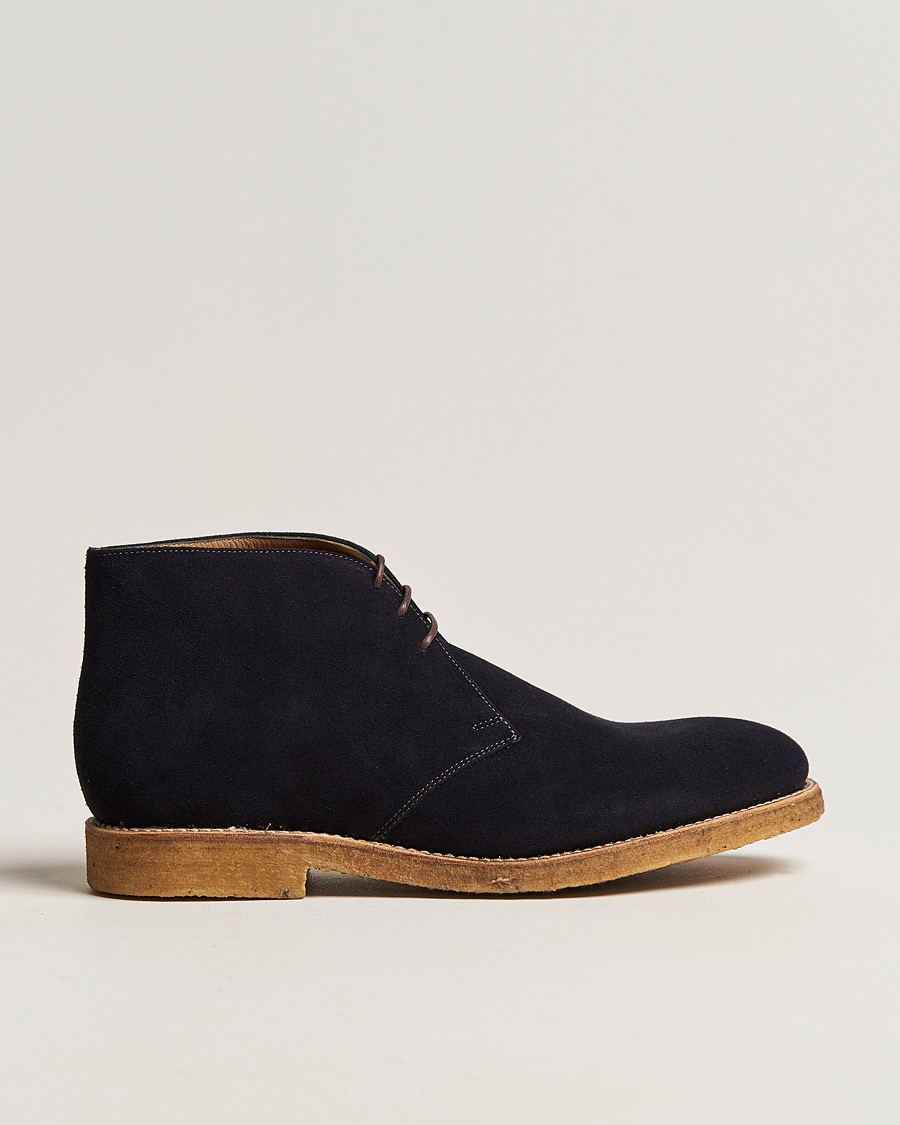 Hombres | Loake 1880 Rivington Suede Crepe Sole Chukka Navy | Loake 1880 | Rivington Suede Crepe Sole Chukka Navy
