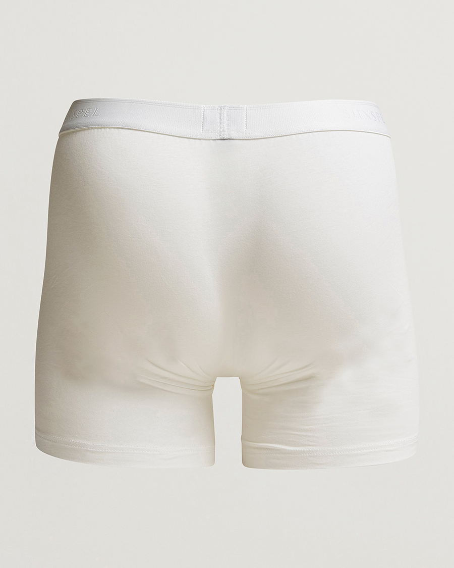 Hombres | Ropa interior | Sunspel | Long Leg Cotton Stretch Trunk White
