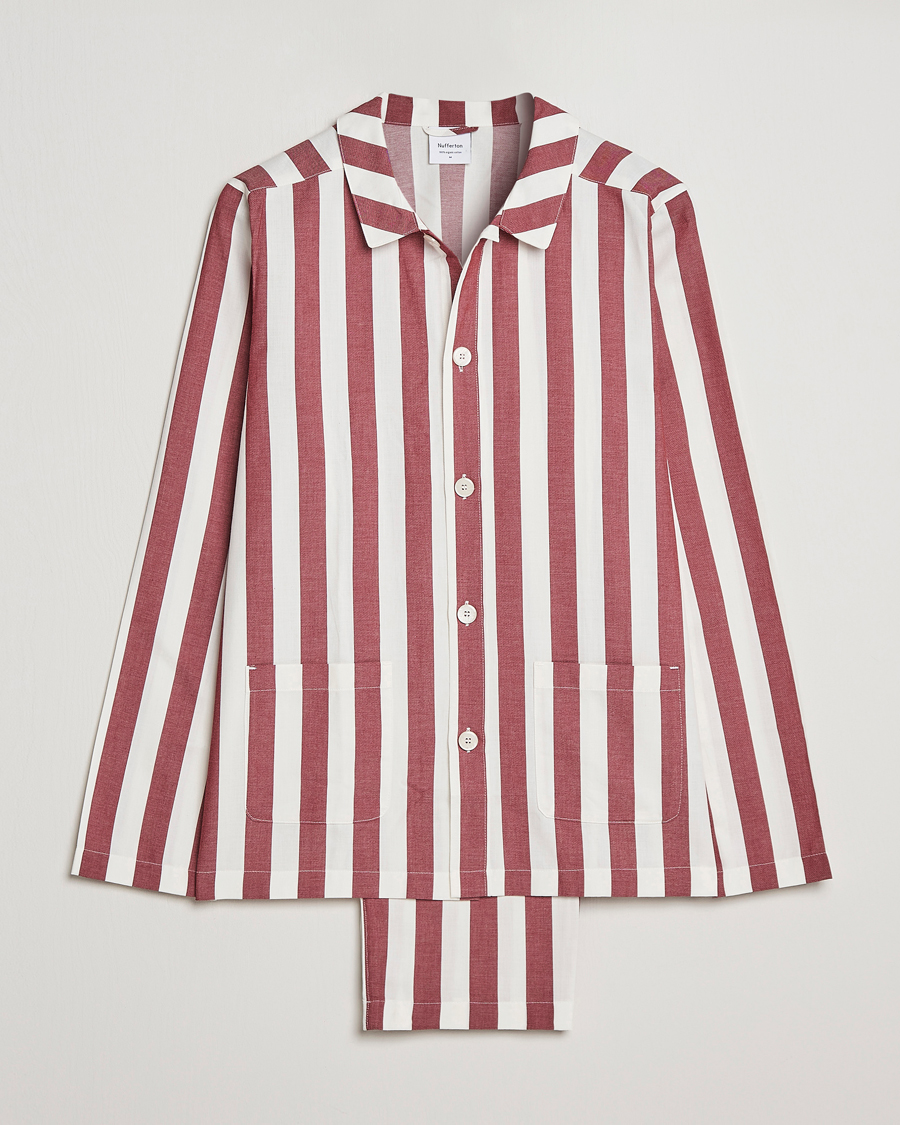 Hombres | Pijamas y batas | Nufferton | Uno Striped Pyjama Set Red/White