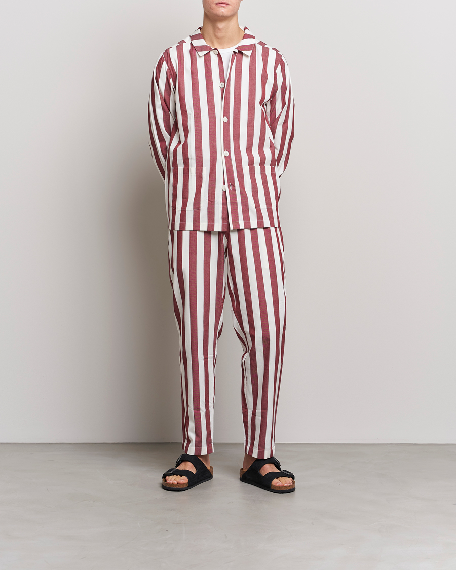 Hombres | Pijamas y batas | Nufferton | Uno Striped Pyjama Set Red/White