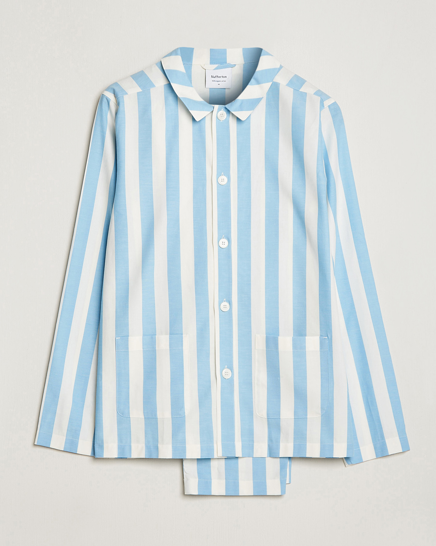 Hombres | Pijamas y batas | Nufferton | Uno Striped Pyjama Set Blue/White