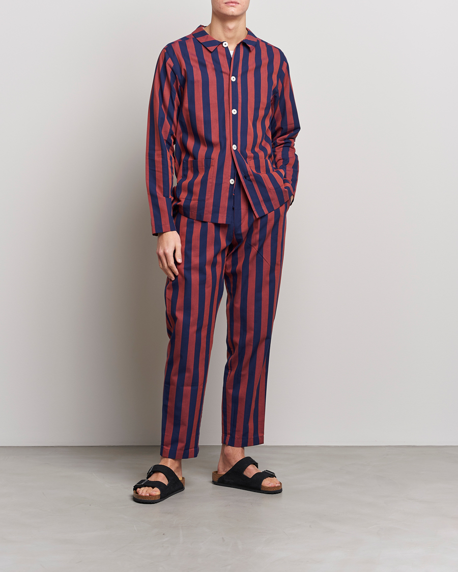 Hombres | Nufferton Uno Striped Pyjama Set Blue/Red | Nufferton | Uno Striped Pyjama Set Blue/Red