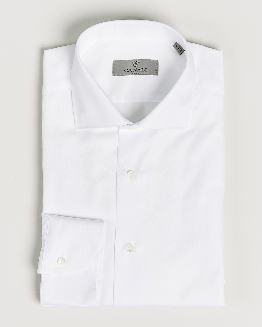 Hombres | Camisas | Canali | Slim Fit Cotton Shirt White