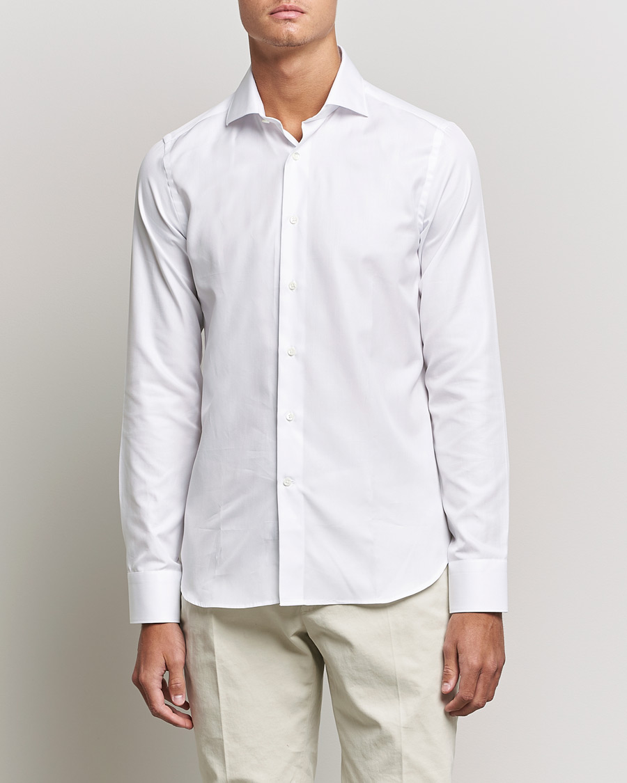 Hombres | Camisas | Canali | Slim Fit Cotton Shirt White