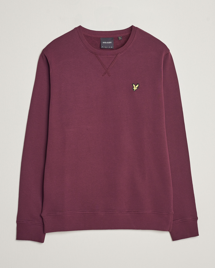 Hombres | Jerséis y prendas de punto | Lyle & Scott | Organic Cotton Crew Neck Burgundy