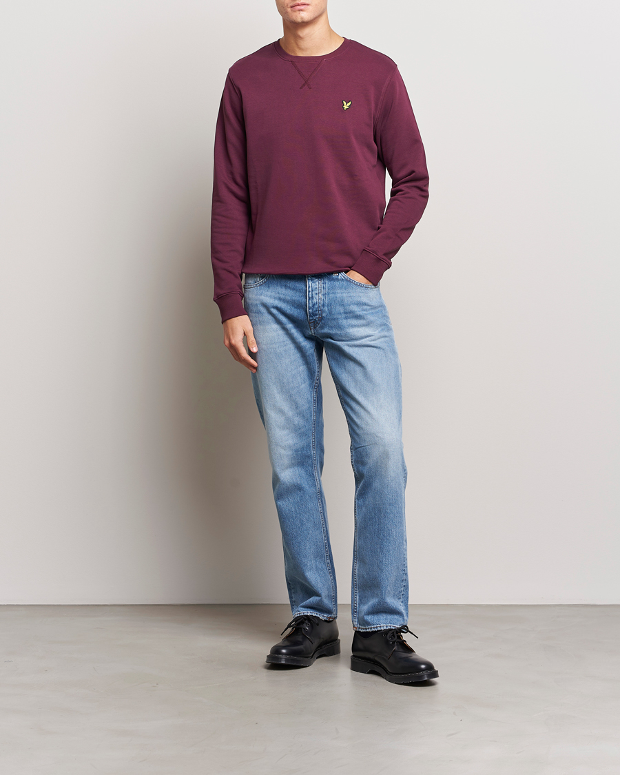 Hombres | Jerséis y prendas de punto | Lyle & Scott | Organic Cotton Crew Neck Burgundy