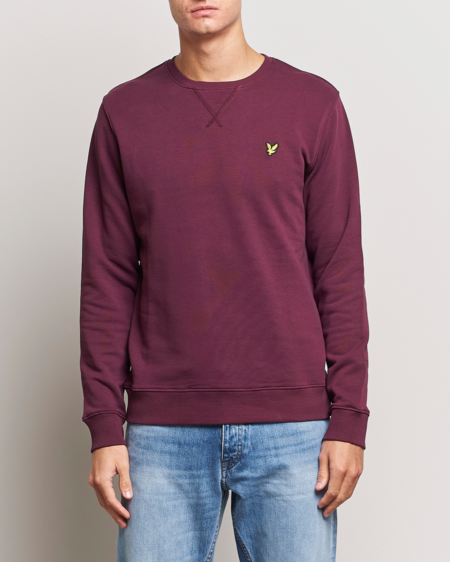 Hombres | Jerséis y prendas de punto | Lyle & Scott | Organic Cotton Crew Neck Burgundy
