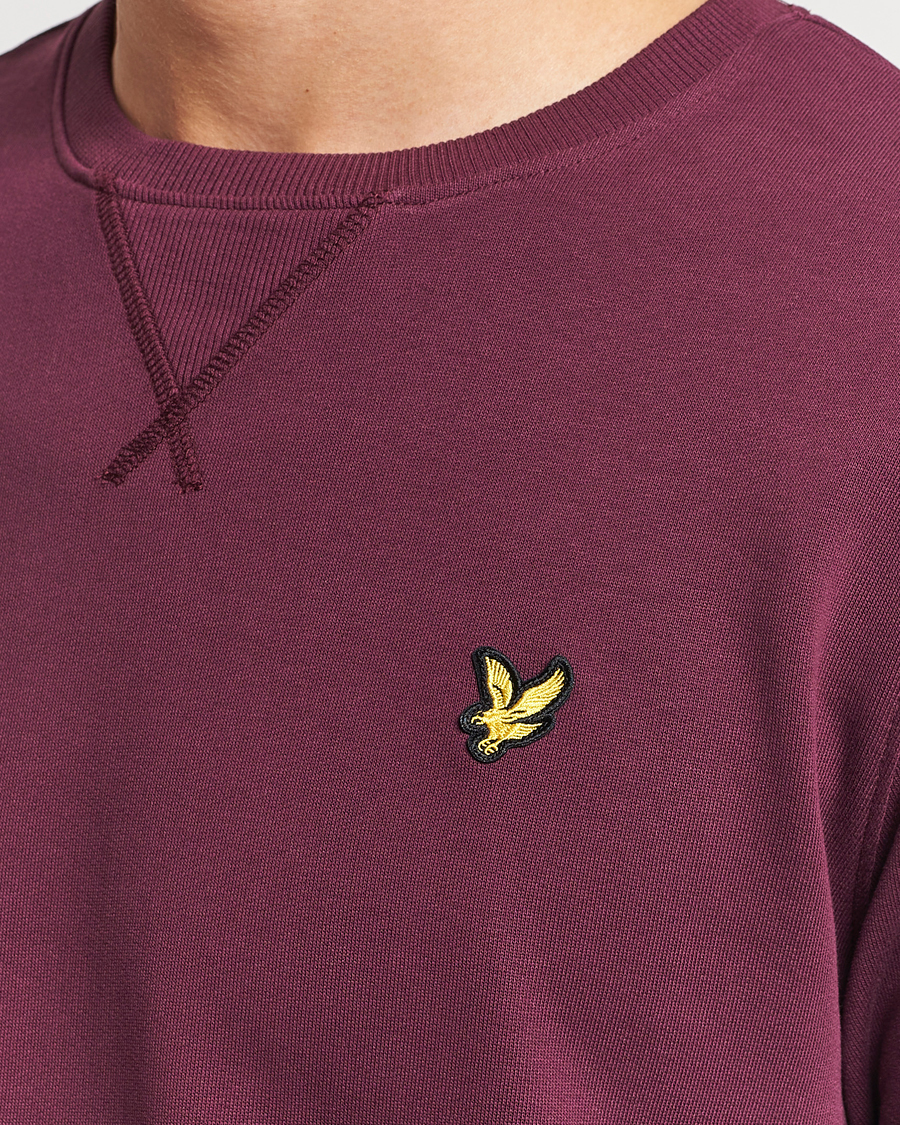 Hombres | Jerséis y prendas de punto | Lyle & Scott | Organic Cotton Crew Neck Burgundy