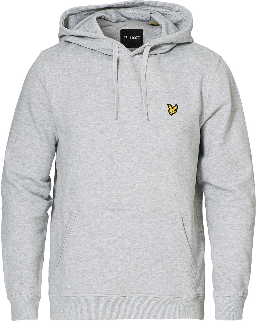 Hombres | Jerséis y prendas de punto | Lyle & Scott | Organic Cotton Pullover Hoodie Light Grey Melange