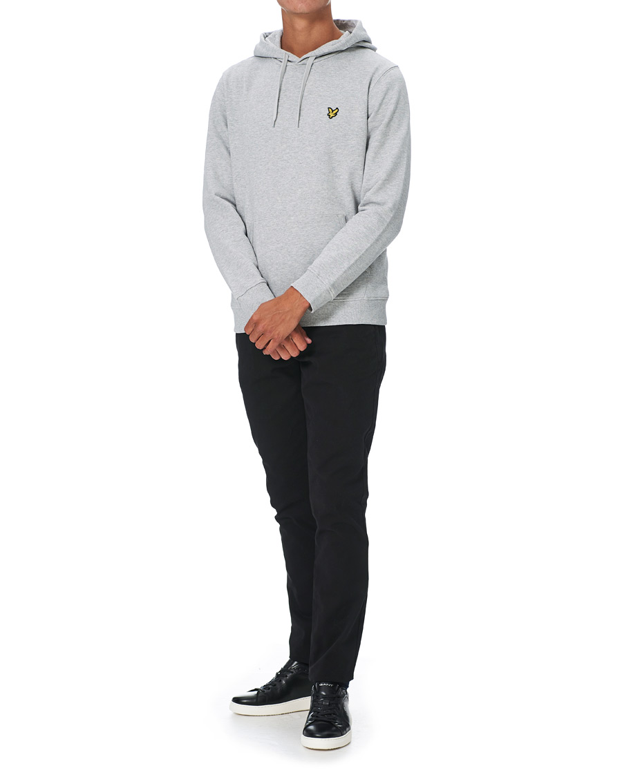 Hombres | Jerséis y prendas de punto | Lyle & Scott | Organic Cotton Pullover Hoodie Light Grey Melange