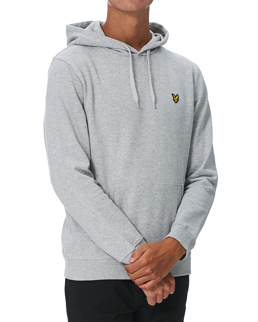 Hombres | Jerséis y prendas de punto | Lyle & Scott | Organic Cotton Pullover Hoodie Light Grey Melange